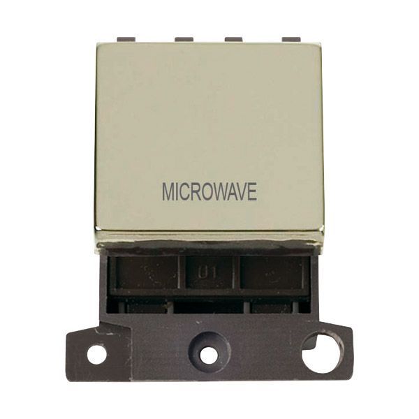 Click MD022BR-MW MiniGrid Polished Brass Ingot 20A Twin Width 2 Pole MICROWAVE Switch Module