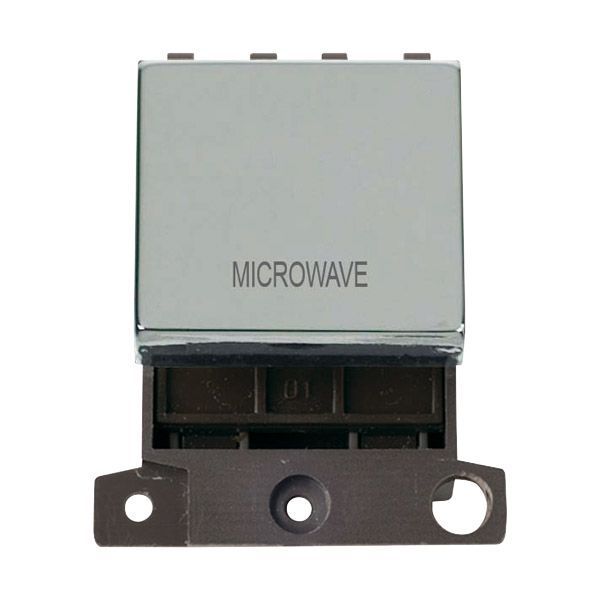Click MD022CH-MW MiniGrid Polished Chrome Ingot 20A Twin Width 2 Pole MICROWAVE Switch Module