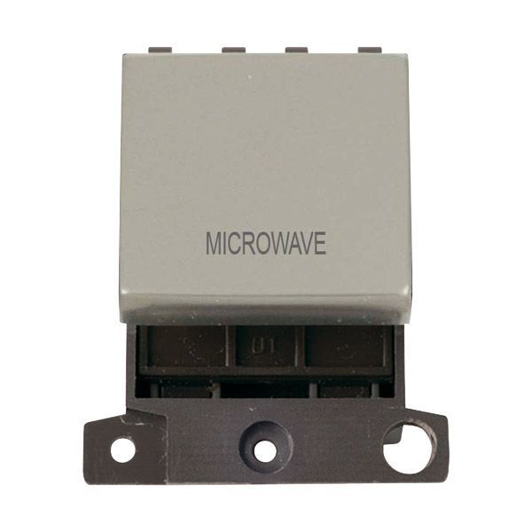 Click MD022PN-MW MiniGrid Pearl Nickel Ingot 20A Twin Width 2 Pole MICROWAVE Switch Module