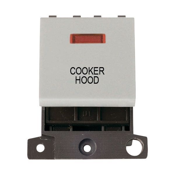 Click MD023WH-CH MiniGrid Click White Ingot 20A Twin Width 2 Pole Neon COOKER HOOD Switch Module
