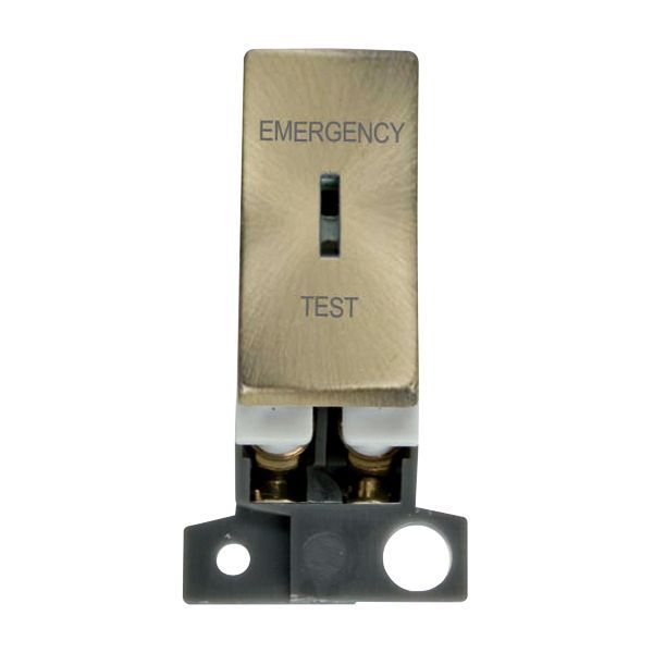 Click MD029AB MiniGrid Antique Brass Ingot 10AX 2 Pole EMERGENCY TEST Keyswitch Module