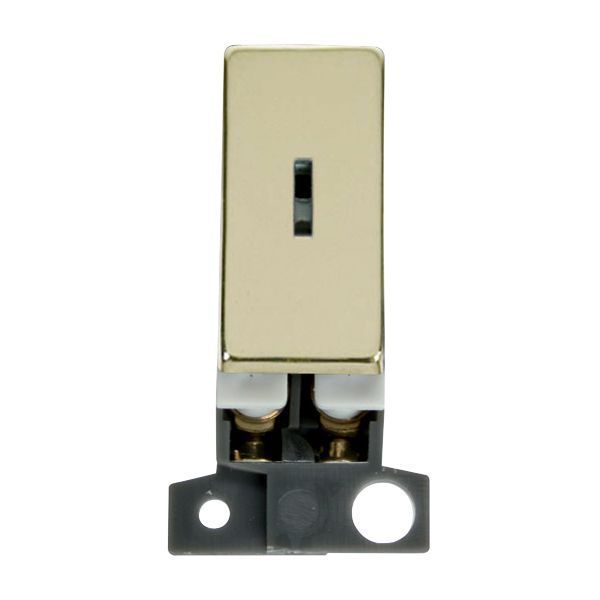 Click MD046BR MiniGrid Polished Brass Ingot 13A 10AX 2 Pole Keyswitch Module