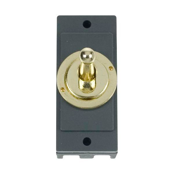 Click MD9125BR MiniGrid Polished Brass 10AX Intermediate Toggle Switch Module