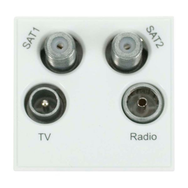 Click MM440WH New Media Polar White Triplexed TV Radio Sat 1 Sat 2 Module