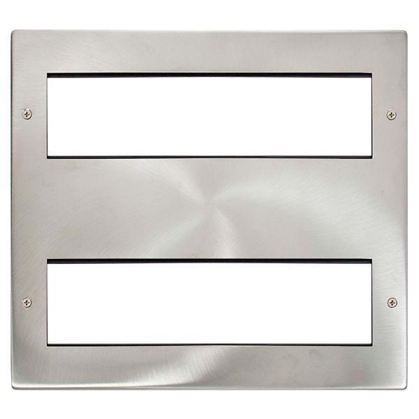 Click MP616BS New Media Brushed Steel 2x8 Aperture Unfurnished Front Plate Yokes