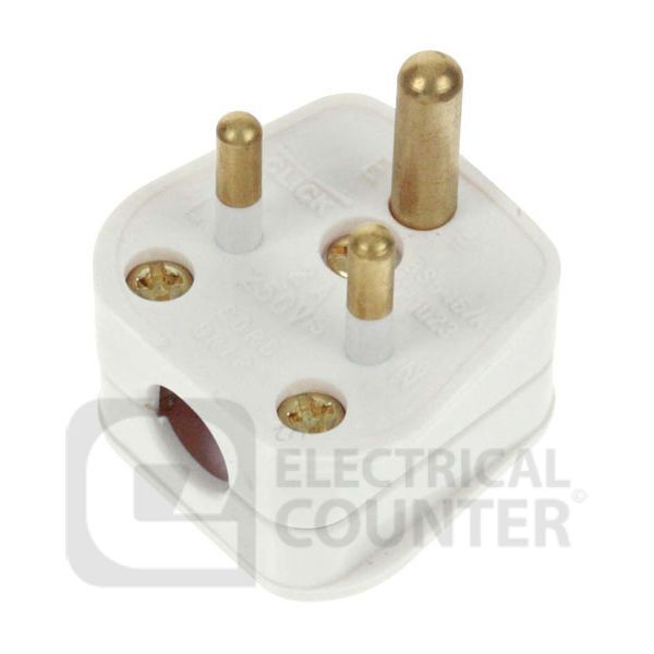 White Volex 2 Amp Round Pin Plug and/or 2A Round Pin Socket 