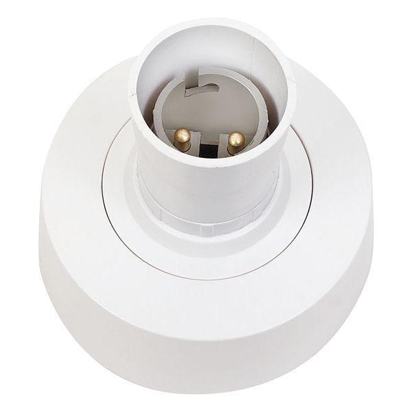 Click PRC015 Polar White T2 BC Loop-In Batten Lampholder with Straight Skirt