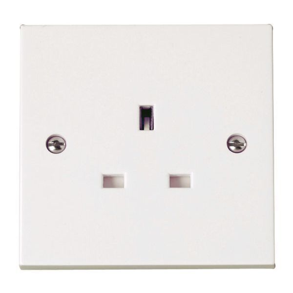 Click PRW030 Polar White 1 Gang 13A Unswitched Socket