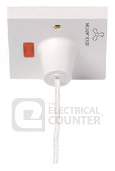 10A 3 Pole Pullcord Fan Isolation Switch with Neon