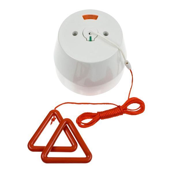 Click PRW213RD Mode Part M Polar White 50A Pattress Neon Mechanical On-Off 2 Pole Round Pull Cord Switch - Red Cord and Bangles