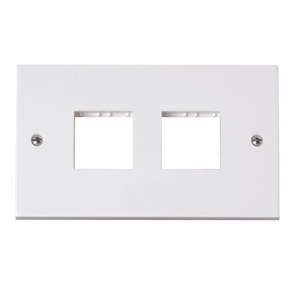 Click PRW404 MiniGrid White 2 Gang 2x2 Aperture Polar Unfurnished Front Plate