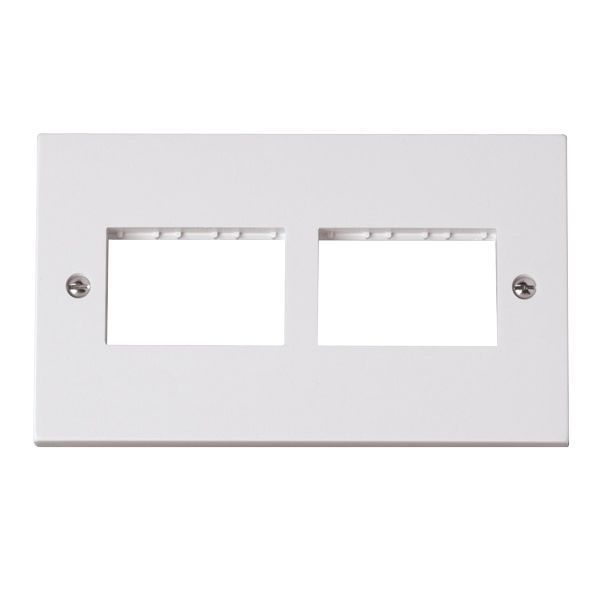 Click PRW406 MiniGrid White 2 Gang 2x3 Aperture Polar Unfurnished Front Plate