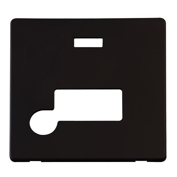 Click SCP153MB Definity Metal Black Screwless 13A Flex Outlet Neon Fused Spur Unit Cover Plate