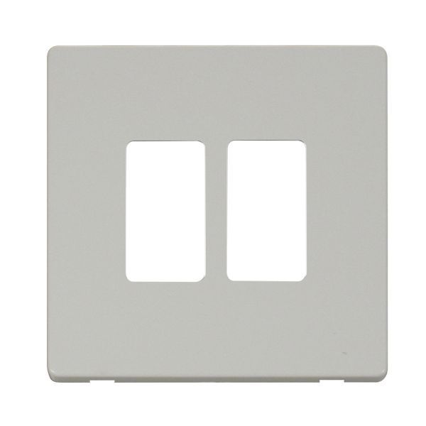 Click SCP20402PW GridPro White Screwless 2 Gang Definity Front Plate