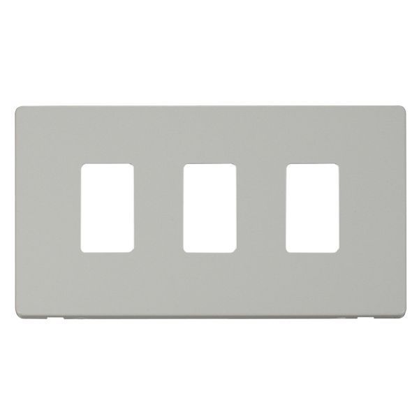 Click SCP20403PW GridPro White Screwless 3 Gang Definity Front Plate