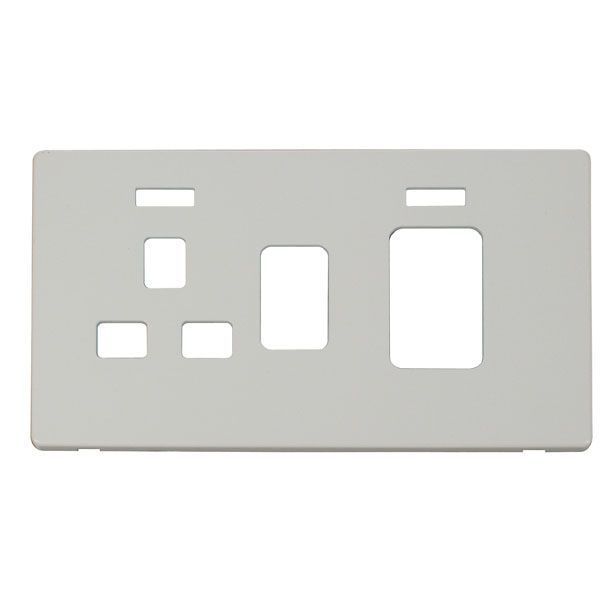 Click SCP205PW Polar White Definity Screwless 45A Switch and Neon Switched Socket Cover Plate