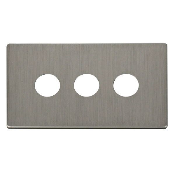 Click SCP223SS Stainless Steel Definity Screwless 3 Gang Toggle Switch Cover Plate