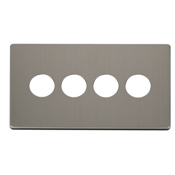 Click SCP224SS Stainless Steel Definity Screwless 4 Gang Toggle Switch Cover Plate