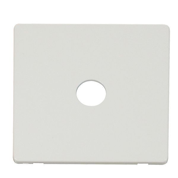 Click SCP231MW Matt White Definity Screwless 1 Gang Co-Axial Satellite Socket Cover Plate