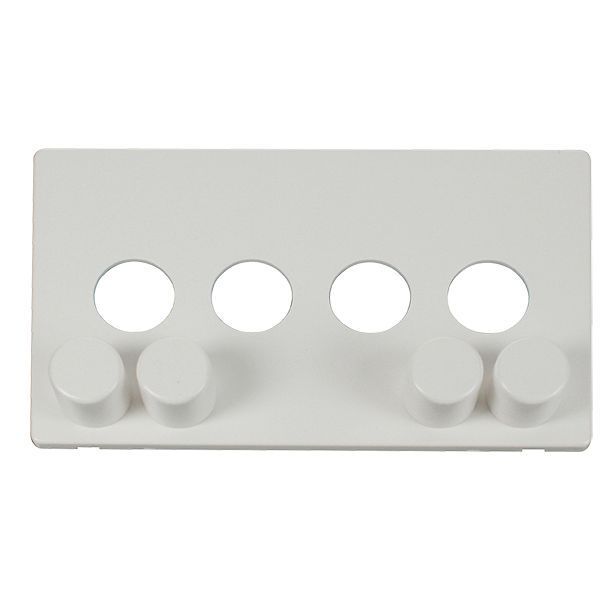 Click SCP244MW Matt White Definity Screwless 4 Gang Dimmer Switch Cover Plate