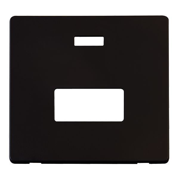 Click SCP253MB Definity Metal Black Screwless 13A Neon Fused Spur Unit Cover Plate