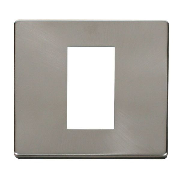 Click SCP310BS New Media Brushed Steel 1 Gang 1 Aperture Definity Cover Plate 