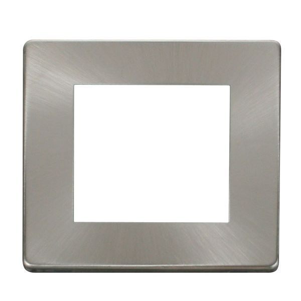Click SCP311BS New Media Brushed Steel 1 Gang 2 Aperture Definity Cover Plate 
