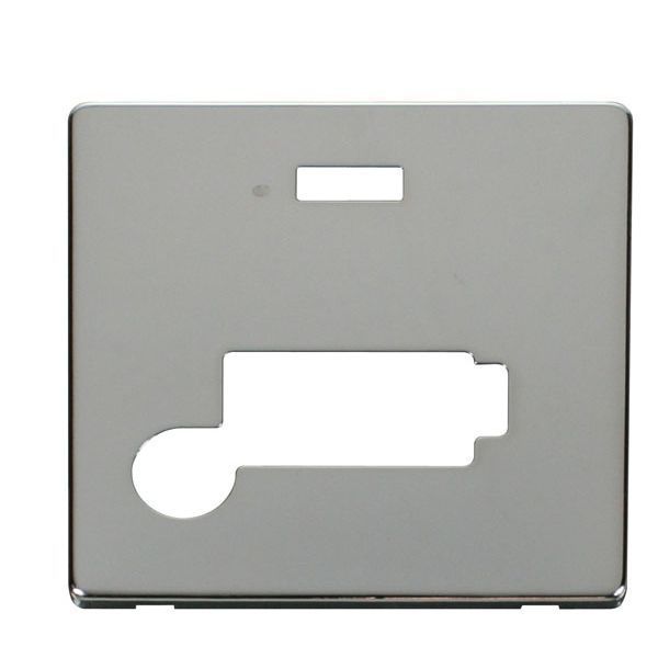 Click SCP353CH Polished Chrome Definity Screwless 13A Flex Outlet Neon Lockable Fused Spur Unit Cover Plate