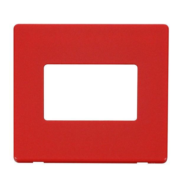 Click SCP403RD Red Definity Screwless 1 Gang 3 Aperture Cover Plate