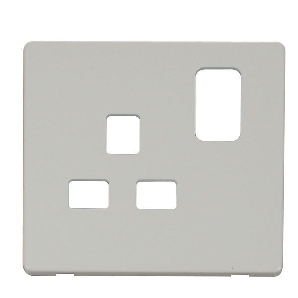 Click SCP435PW Polar White Definity Screwless 1 Gang 13A Switched UK Socket Cover Plate