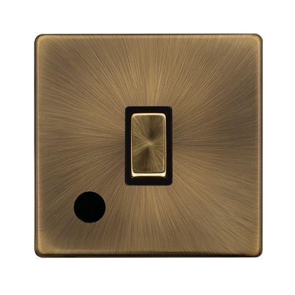 Click SFAB522BK Definity Complete Antique Brass Screwless 20A 2 Pole Flex Outlet Plate Switch