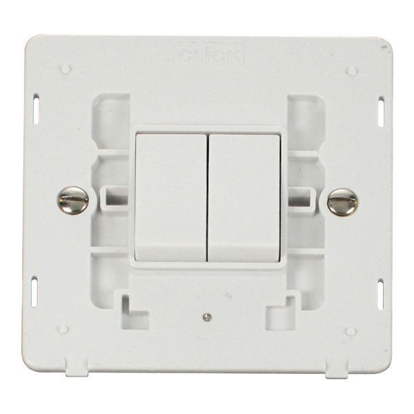 Click SIN012PW White Definity 2 Gang 10AX 2 Way Plate Switch Insert  - White Insert