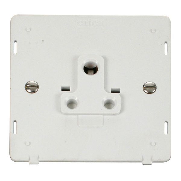 Click SIN038PW White Definity 5A Round Pin Socket Outlet Insert - White Insert