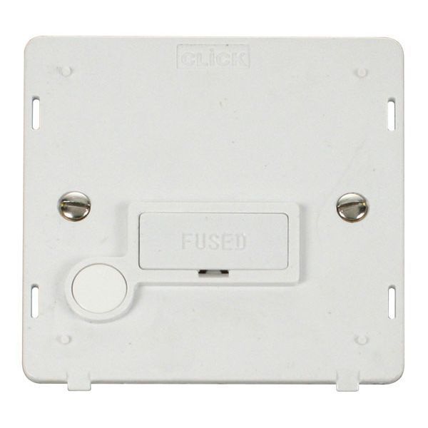 Click SIN050PW White Definity 13A Flex Outlet Fused Spur Unit Insert - White Insert