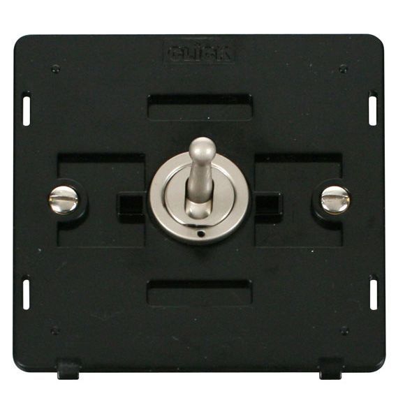 Click SIN420PN Pearl Nickel Definity 1 Gang 10AX Intermediate Toggle Plate Switch Insert - Black Insert