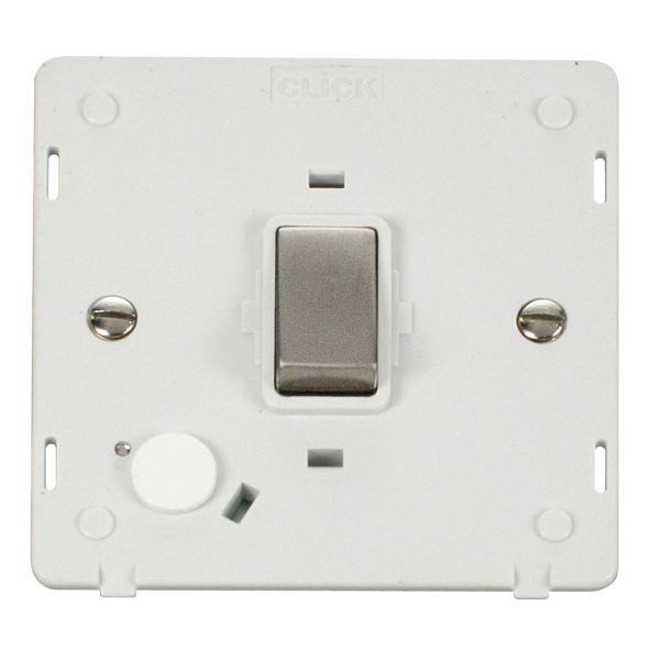 Click SIN522PWSS Stainless Steel Definity Ingot 20A 2 Pole Flex Outlet Plate Switch Insert - White Insert