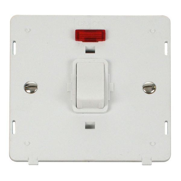 Click SIN623PW White Definity 20A 2 Pole Neon Plate Switch Insert - White Insert