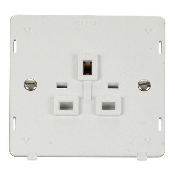 Click SIN630PW White Definity 1 Gang 13A Socket Outlet Insert  - White Insert