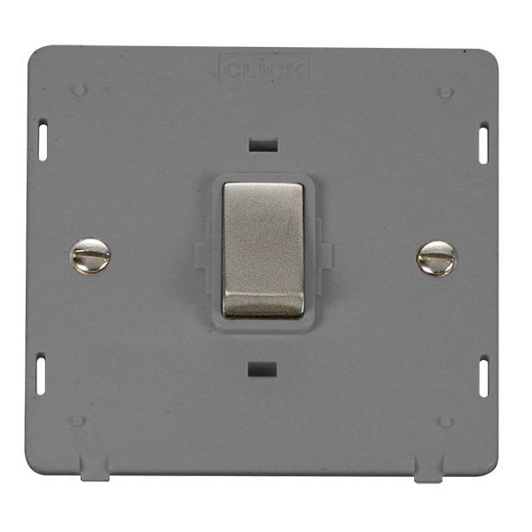 Click SIN722GYSS Stainless Steel Definity Ingot 20A 2 Pole Plate Switch Insert - Grey Insert