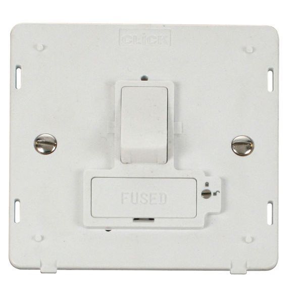 Click SIN851PW White Definity 13A Lockable Switched Fused Spur Unit Insert  - White Insert