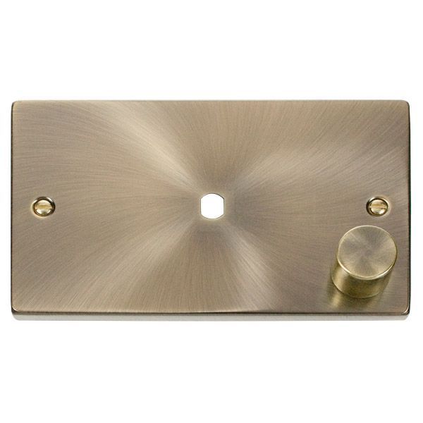 Click VPAB185 MiniGrid Antique Brass 1 Gang 1000W 1 Aperture Deco Unfurnished Dimmer Plate and Knob