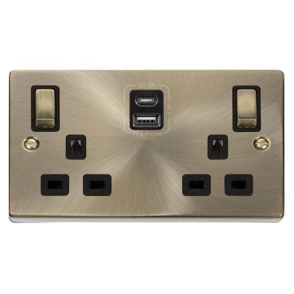 Details about   Click Deco Antique Brass Black Inserts Sockets/Switches/Connection Units 