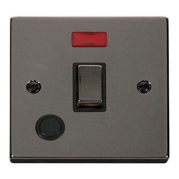 Click VPBN523BK Deco Black Nickel Ingot 20A 2 Pole Flex Outlet Neon Switch - Black Insert
