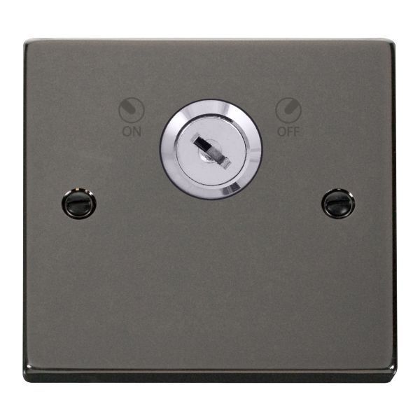 Click VPBN660 Deco Black Nickel 1 Gang 20A 2 Pole Lockable Plate Switch