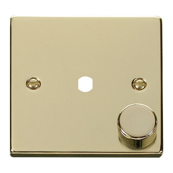 Click VPBR140PL Deco Polished Brass 1 Gang Dimmer Plate with Knob