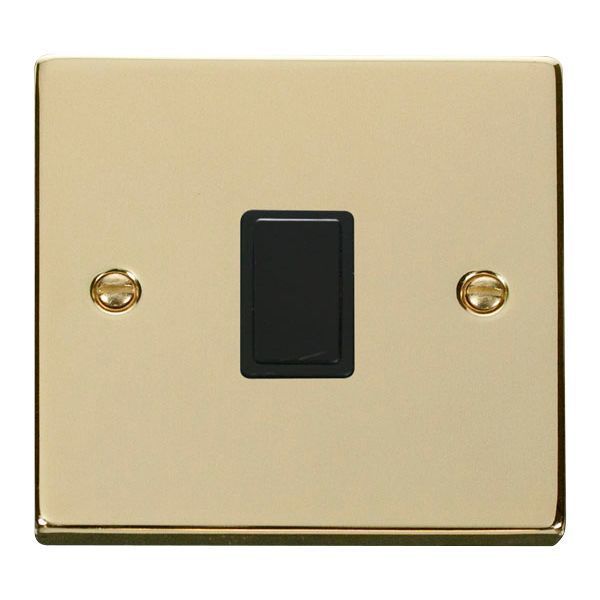 Click VPBR622BK Deco Polished Brass 20A 2 Pole Switch - Black Insert