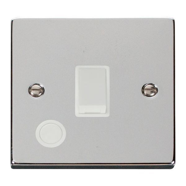 Click VPCH022WH Deco Polished Chrome 20A 2 Pole Flex Outlet Switch - White Insert