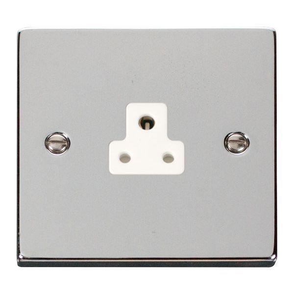 Click VPCH039WH Deco Polished Chrome 2A Round Pin Socket - White Insert