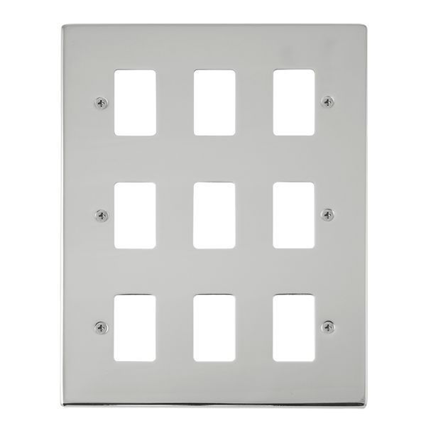 Click VPCH20509 GridPro Polished Chrome 9 Gang Deco Range Front Plate