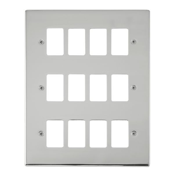 Click VPCH20512 GridPro Polished Chrome 12 Gang Deco Range Front Plate